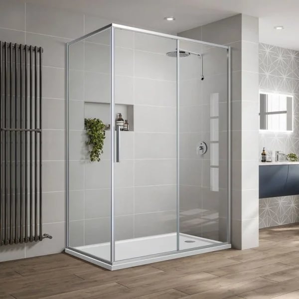 Душевой уголок Vincea Slim-U VSR-2SU9012CL 120x90 см, профиль хром, стекло прозрачное