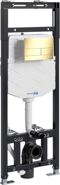 Система инсталляции для унитазов Wasserkraft Alme 15TLT.010.ME.PG04, с кнопкой смыва золото
