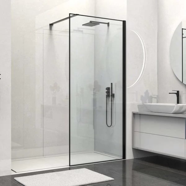 Душевая перегородка Walk-In VSW-1HS800CLB, 800*2000,черный матовый, стекло прозрачное