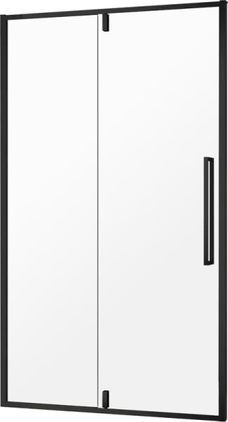 Душевая дверь в нишу AQUAme AQM7108-2-12 120 см, профиль черный матовый, стекло прозрачное