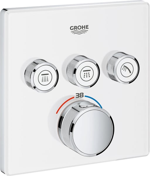 Термостатический смеситель встраиваемый Grohe Grohtherm SmartControl 29157LS0 для душа, moon white