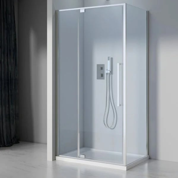 Душевой уголок Black&White Stellar Wind S818 CC 100х80, профиль хром, стекло прозрачное