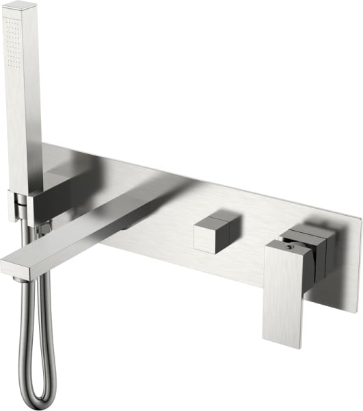 Встраиваемый смеситель Boheme Qubic 474-2-NB С ВНУТРЕННЕЙ ЧАСТЬЮ, brushed nickel