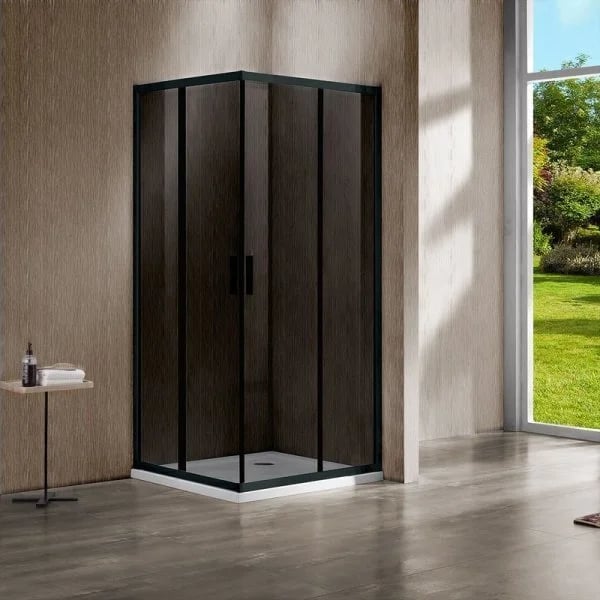 Душевой уголок Vincea Garda VSS-1G8090CGB 90x80 см, профиль чёрный, стекло тонированное
