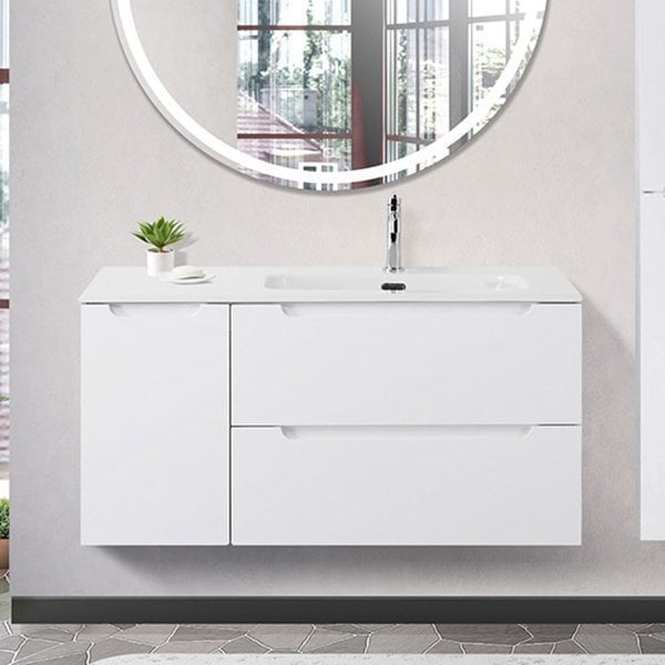 Тумба под раковину без столешницы BelBagno Etna 100 R 2 ящика, дверца, bianco lucido