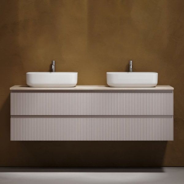 Тумба с раковиной Sancos Snob T 160 doha soft, столешница бежевая TT160A2X, раковина CN5043