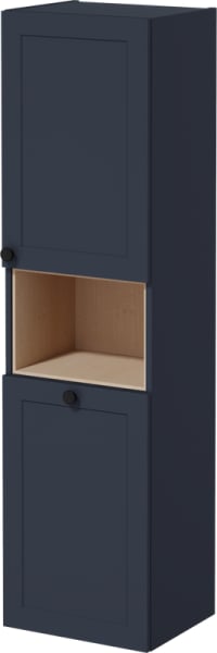 Шкаф-пенал для ванной VitrA Root Classic 40 R, с бельевой корзиной, темно-синий