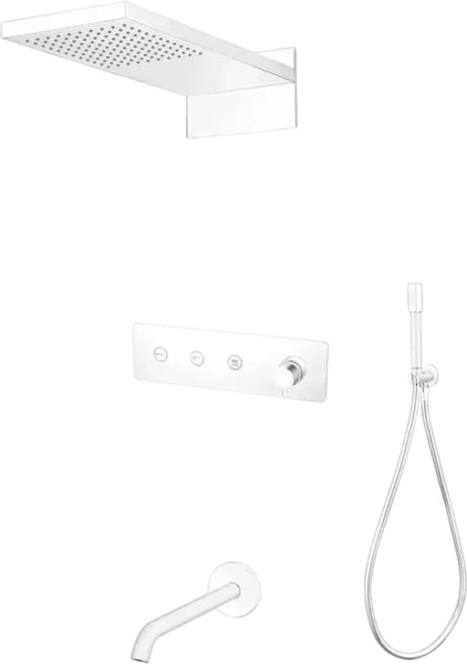 Душевой комплект Boheme Fusion 130-2-MW, С ВНУТРЕННЕЙ ЧАСТЬЮ, Matt White