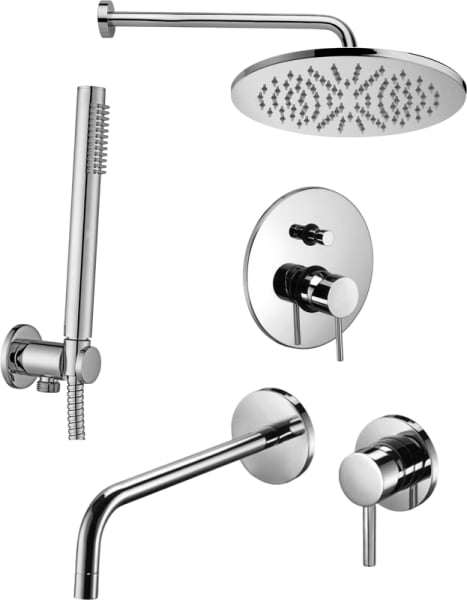Комплект для ванной Paffoni Light KITLIG015CR006 С ВНУТРЕННЕЙ ЧАСТЬЮ, хром