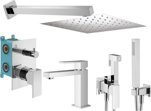 Комплект для ванной Plumberia Selection Tag KITZTG18CR53 С ВНУТРЕННЕЙ ЧАСТЬЮ, хром