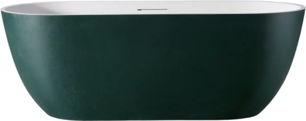 Ванна из искусственного камня Abber Frankfurt AM9941MBG 170x75 см, отдельностоящая, матовая темно-зе