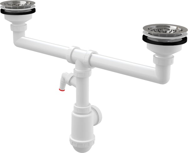 Сифон для мойки AlcaPlast A453P, двойной
