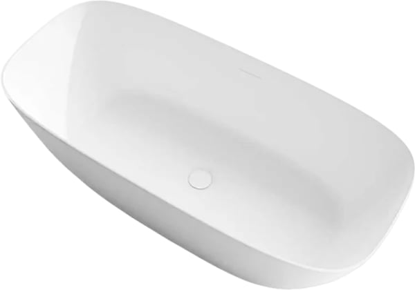 Ванна из искусственного камня Vincea VBT-6S02MW 170x75 см, отдельностоящая, матовая белая, овальная,