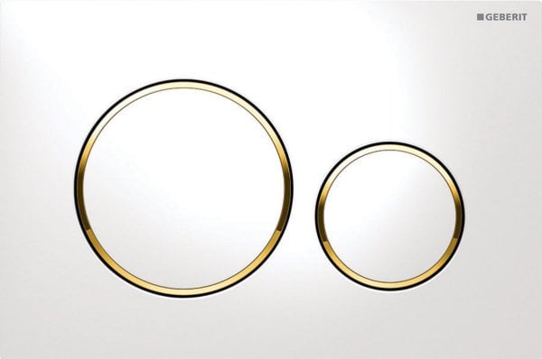 Кнопка смыва Geberit Sigma 20 115.882.KK.1 белая с золотом