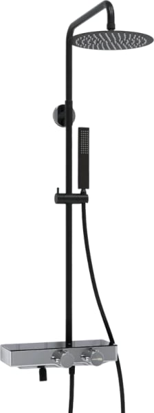 Душевая стойка Wasserkraft Abens 2000 A114.258.218.CB Thermo, с термостатом, черная