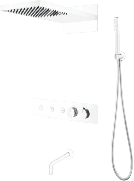 Душевой комплект Boheme Fusion 131-2-MW, С ВНУТРЕННЕЙ ЧАСТЬЮ, белый