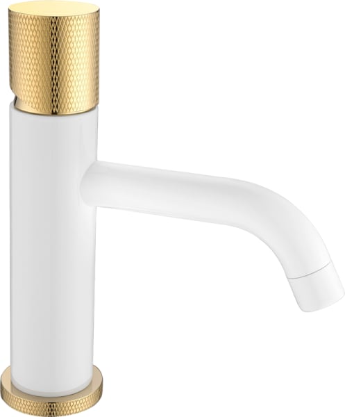 Смеситель для раковины Boheme Stick 121-WG.2 white touch gold