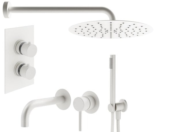 Комплект для ванной Plumberia Selection Ixo KITXOT18QBO210 С ВНУТРЕННЕЙ ЧАСТЬЮ, белый матовый