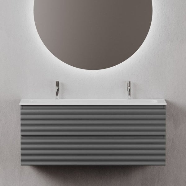 Тумба с раковиной Sancos Folk 120 на двоих, grey soft