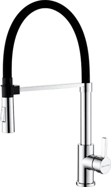 Смеситель для кухни Paulmark Halt Ha214021-CR хром, с гибким изливом