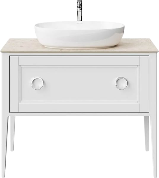 Тумба под раковину без столешницы KERAMA MARAZZI Plaza Classic Neo 100 с органайзером, белая матовая