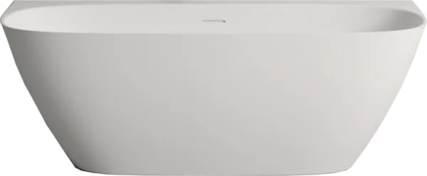 Ванна из искусственного камня Salini Sofia Wall 170x80 см, пристенная, белая, овальная, со сливом-пе