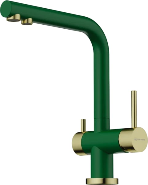 Смеситель для кухни Omoikiri Nagano RG-LG royal green, светлое золото