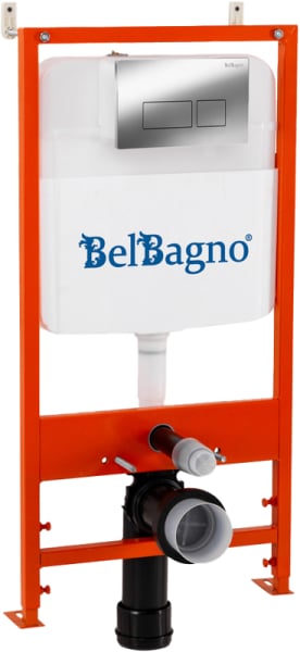 Комплект BelBagno BB026/BB041CR, с кнопкой смыва хром глянцевый