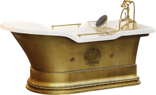Ванна из искусственного камня Migliore Impero 26173 180x85 см, отдельностоящая, с ручками, со сливом