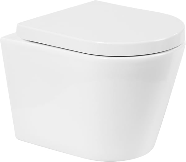Унитаз подвесной BelBagno Flay-r BB053CHR BB865SC с микролифтом, безободковый, глянцевый белый