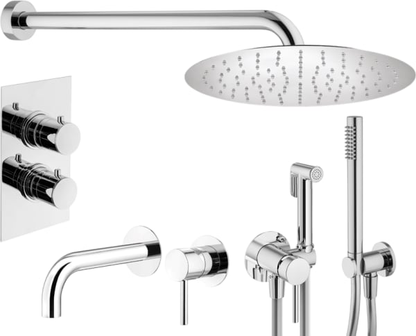 Комплект для ванной Plumberia Selection Ixo KITZXOT18QCR210 С ВНУТРЕННЕЙ ЧАСТЬЮ, хром