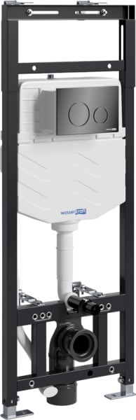 Система инсталляции для унитазов Wasserkraft Alme 15TLT.010.ME.PB02, с кнопкой смыва черной