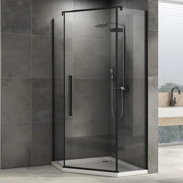 Душевой уголок Abber Ewiges Wasser AG05100B 100x100, профиль черный, стекло прозрачное