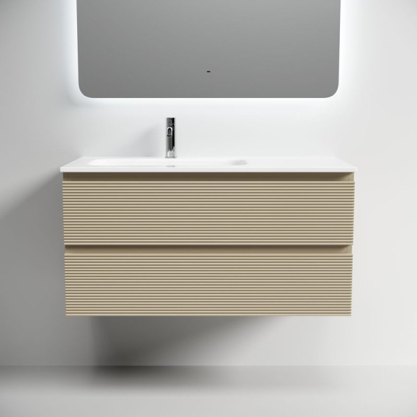 Тумба под раковину Sancos Folk 100 подвесная левая капучино, FL100LCP