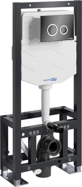 Система инсталляции для унитазов Wasserkraft Dill 61TLT.010.ME.PB01, с кнопкой смыва черной