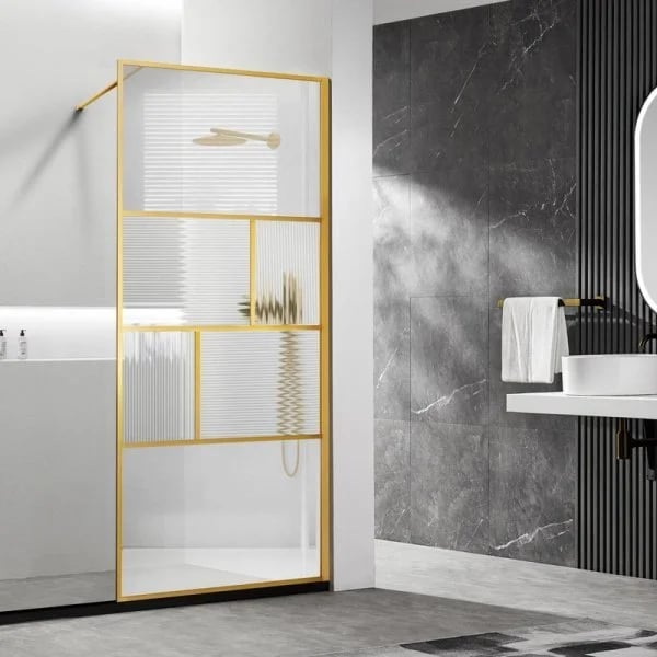 Душевая перегородка Vincea Walk-in HP Art VSW-1HC800CFBG 80 см, профиль брашированное золото, стекло