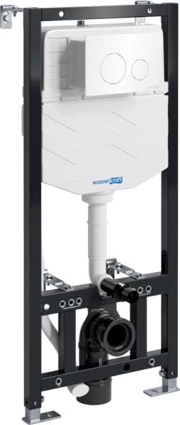 Система инсталляции для унитазов Wasserkraft Aller 10TLT.010.ME.WH02, с кнопкой смыва белой