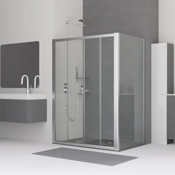 Душевой уголок RGW Classic CL-10+90 см (126-131)x90x185 профиль хром, стекло прозрачное