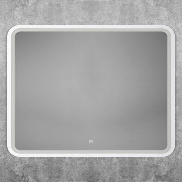 Зеркало Art&Max Genova White 90х80 белое, с LED-подсветкой, 6000К