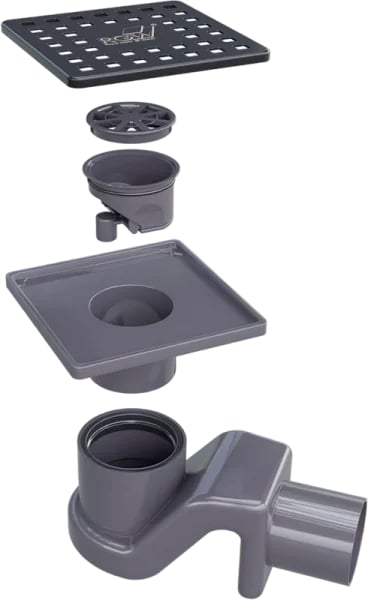 Душевой трап RGW Shower Drain SDR-14, 11х11 см, черный