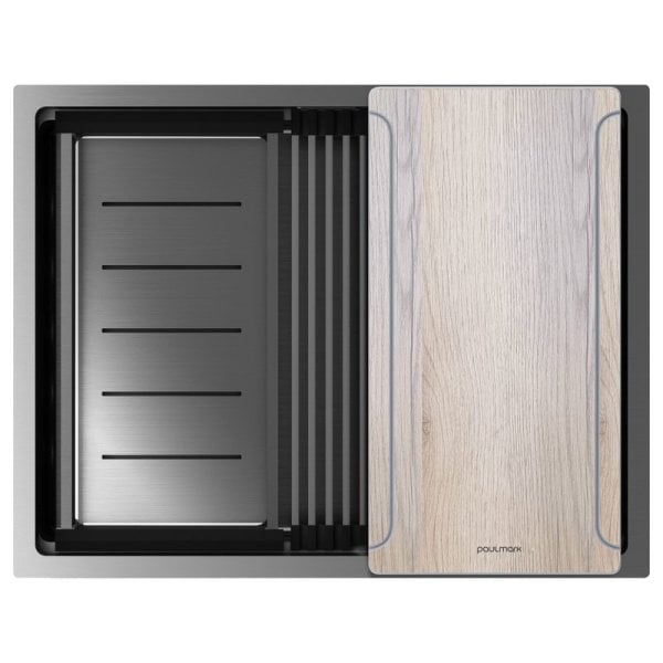 Мойка кухонная Paulmark Next-Multi Sink 58 UNI PM785845-GM вороненая сталь
