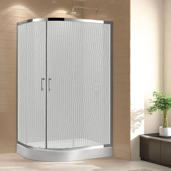 Душевой уголок Cezares Eco O-RH-2 100x80, профиль хром, стекло текстурное