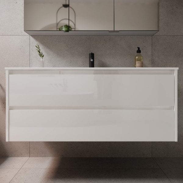 Тумба с раковиной Sancos Libra 120 см белый глянец