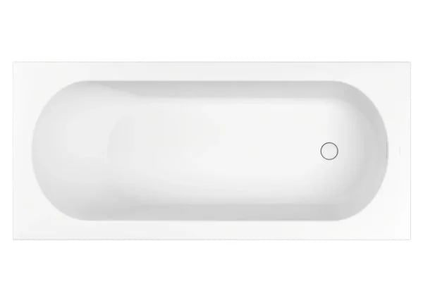 Ванна из искусственного камня WHITECROSS Gin 180x80 см, пристенная, матовая белая, на ножках, со сли