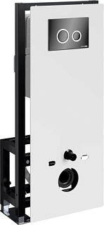 Система инсталляции для унитазов Wasserkraft Glan 66TLT.010.ME.WH.PB01, с кнопкой смыва черной