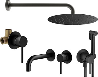 Комплект для ванной Plumberia Selection Ixo KITZXO01NO210 С ВНУТРЕННЕЙ ЧАСТЬЮ, черный матовый