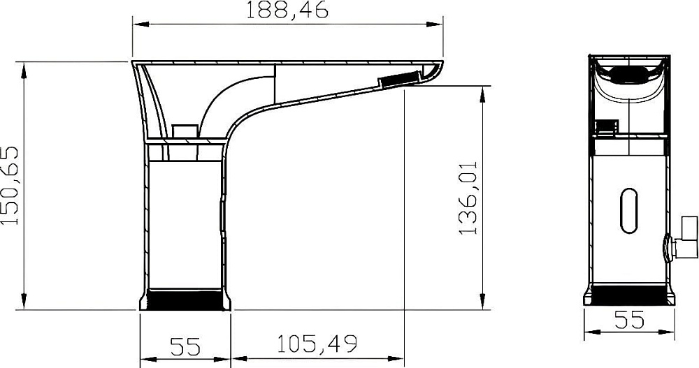 Смеситель для раковины BelBagno Kraft KRAFT-ELV-CRM