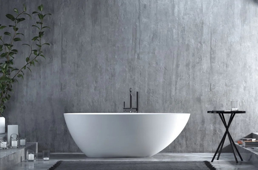 Ванна из искусственного камня Salini Paola S-Stone 160x75 см, отдельностоящая, матовая белая, овальн