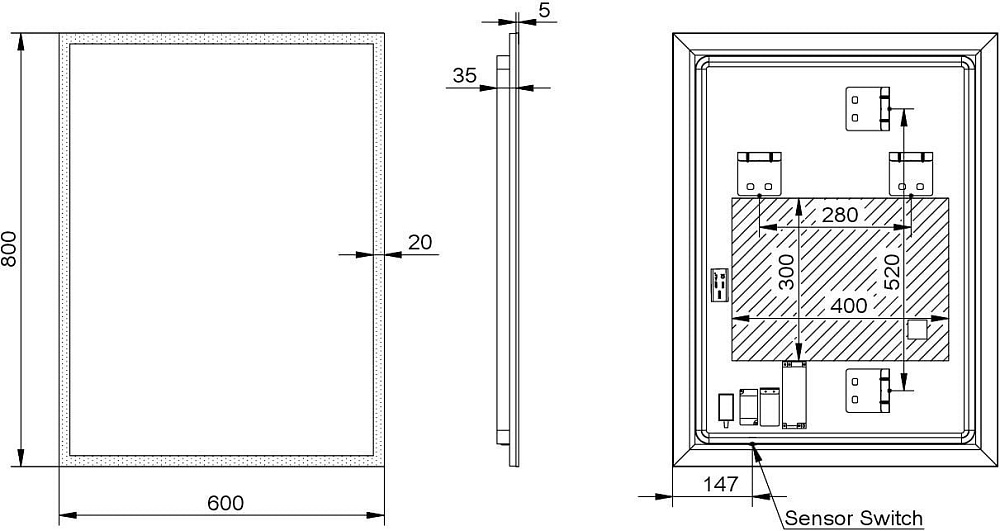 Зеркало Esbano ESMI2632HD