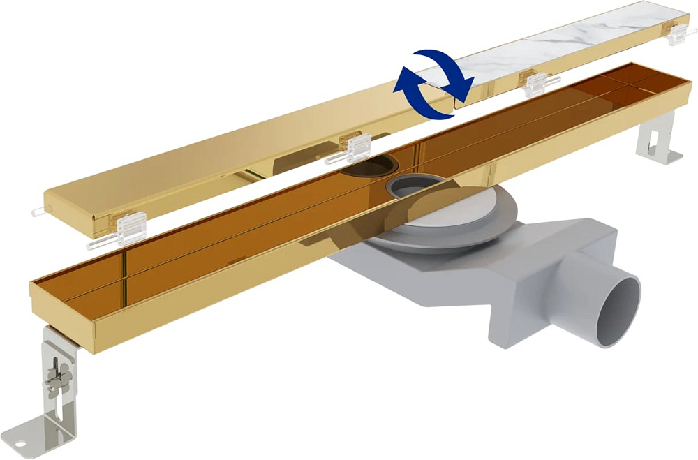 Душевой трап (лоток) Plumberia Selection PSL Linear 60 см, золото 24К